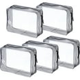 thumbnail image 1 of Pangda 5 Pack Clear PVC Zippered Toiletry Carry Pouch Portable Cosmetic Makeup Bag for Vacation, Bathroom and Organizing (Large, Transparent) Large, 1 of 7
