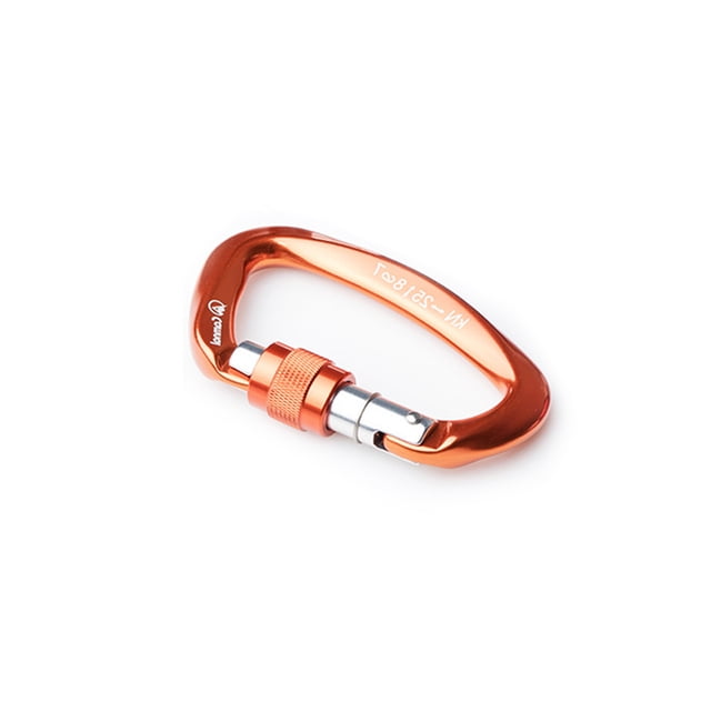 Mosquetón de seguridad Equipo de escalada resistente Accesorios de bloqueo En forma de D-en forma de deporte de deporte Hebilla protectora para el cuerpo que protege la naranja seitruly OD019570-04