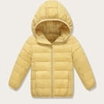 thumbnail image 3 of HAOTAGS Girls Down Jacket (2-13) Casual Winter Hooded Warm Nylon Spandex Quilted Coat Yellow Size 3T, 3 of 9