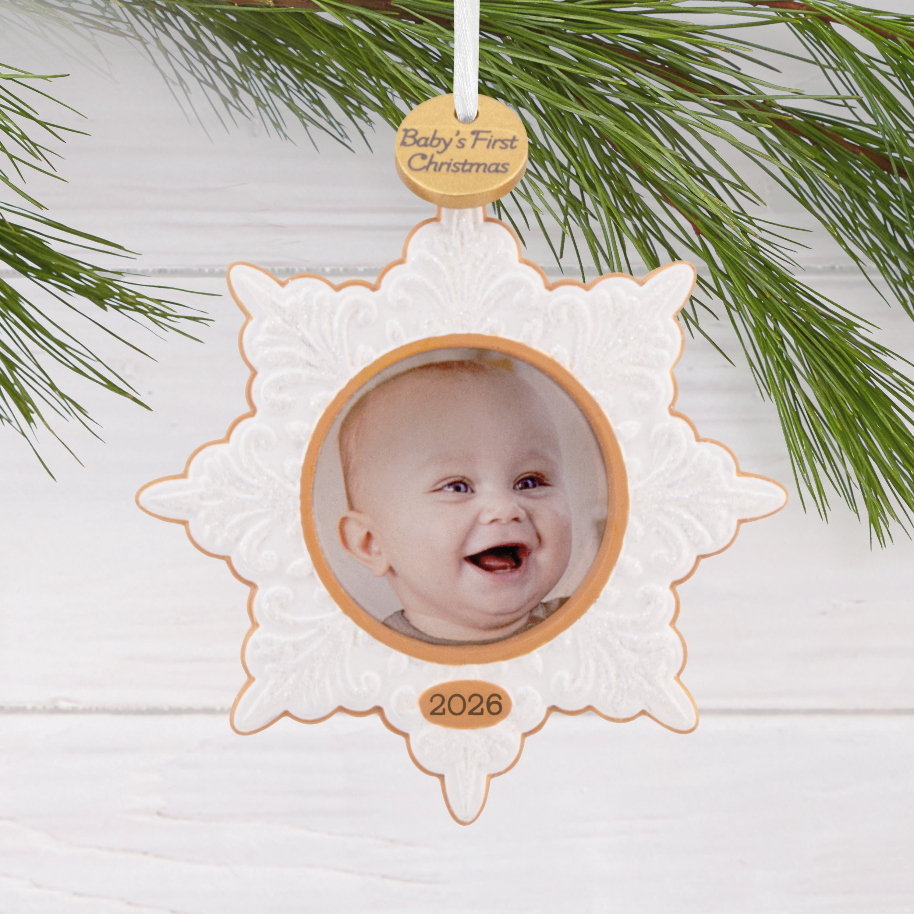 Hallmark Ornament (Baby First Cmas 2026 Snowflake Photo Frame), 1 Count