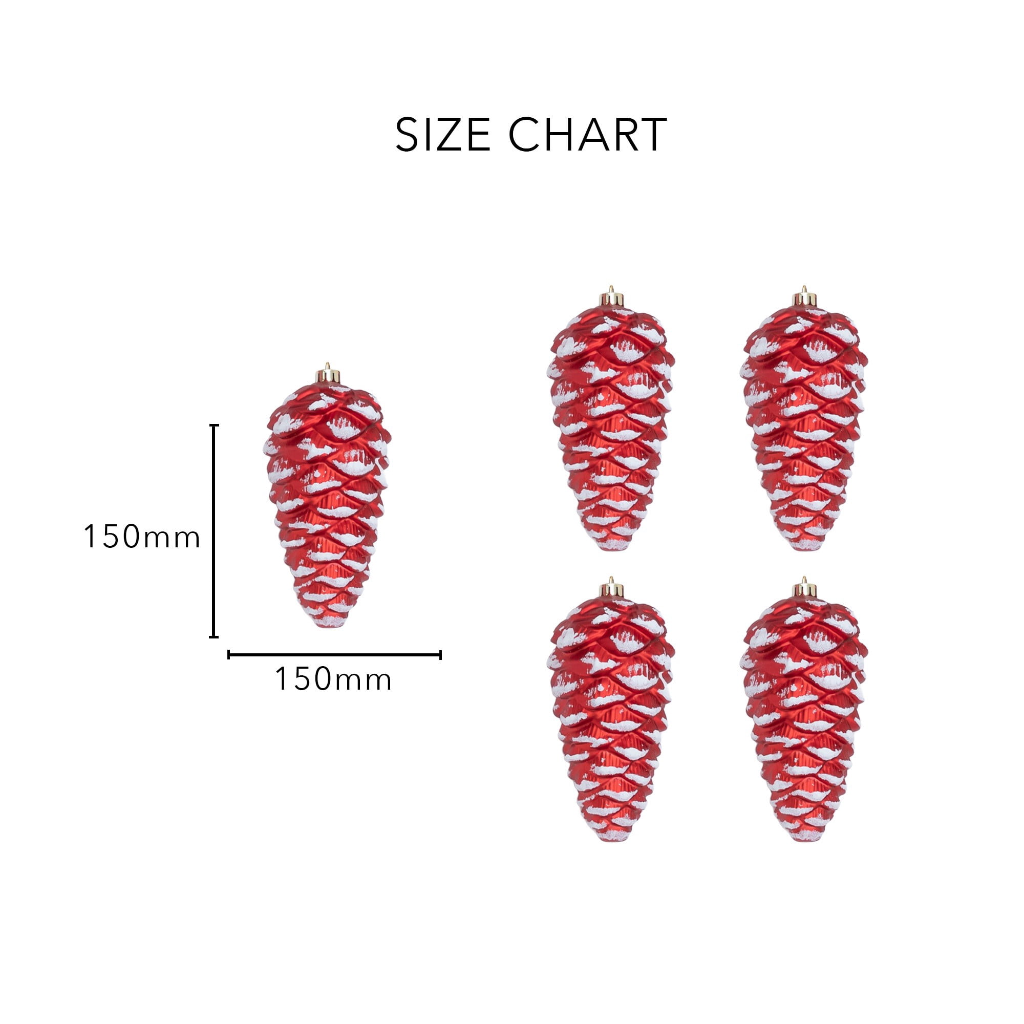 4-pc Christmas Pinecone Shatterproof Ornaments