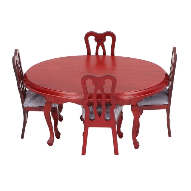 Muebles en miniatura, juego de mesa y sillas para casa de muñecas, muebles de cocina para casa de muñecas, juego de mesa y sillas, integración perfecta