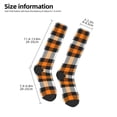thumbnail image 4 of Vsdgher Orange Plaid Print Thigh High Socks Extra Long Stretchy Sock Women Over Knee High Opaque Stocking Daily Wear, 4 of 5