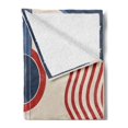 thumbnail image 2 of Music Soft Flannel Fleece Throw Blanket, Country Festival Event Illustration Guitar American Flag Design Print, Cozy Plush for Indoor and Outdoor Use, 50" x 70", Cream Red Blue, by Ambesonne, 2 of 5