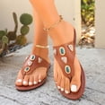 thumbnail image 5 of Caywon Women's Flip Flops Floral Flat Sandals for Women Square Toe Slip on Comfortable Dressy Thong Sandals Beach Wedding Shoes, 5 of 6