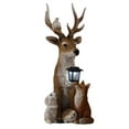 thumbnail image 2 of Leatfisat Solar-Powered Deer & Forest Animals Garden Statue With Lantern, Outdoor Lawn Decor For Nature & Holiday Enthusiasts, 2 of 9