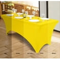 thumbnail image 4 of Spandex Tablecloth [FT ] Tight Fitted Washable and Wrinkle Stretch Rectangular Patio Table Cover for Event Wedding Banquet & Parties [LxWxH], 4 of 9