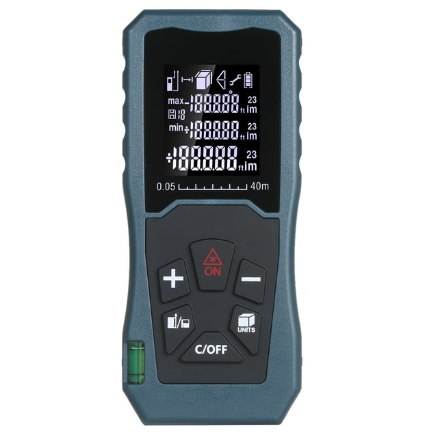 Medidor de distancia láser de mano de 1,6 pulgadas de diámetro LCD nivel de burbuja modo pitagórico Eccomum Medidor de distancia