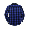 thumbnail image 3 of Sweatshirts for Men Long Sleeve Plaid Button Down Lapel Fashion Long Sleeve Lapel Top Blue M, 3 of 3