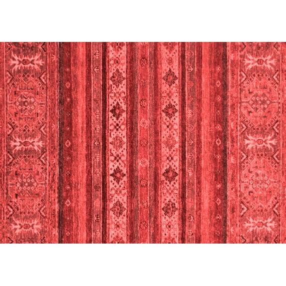 Ahgly Company Machine Washable Indoor Rectangle Abstract Red Modern Area Rugs, 6' x 9'