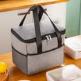 thumbnail image 6 of Lunch Bag Women, Lunch Box Lunch Bag for Women Adult Men, Small Leakproof Cute Lunch Tote Large Capacity Reusable Insulated Cooler Lunch Container for Work/Office/Picnic/Travel-Gray, 6 of 7