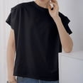 thumbnail image 5 of ZyeKqe Womens Tops Short Ruffle Sleeve Crew Neck Tee Shirts Loose Fitted Lightweight Casual Blouses, 5 of 6