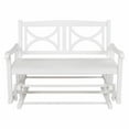 thumbnail image 2 of Shine Company Traditional Hardwood Patio Porch Glider Bench in Black, 2 of 7