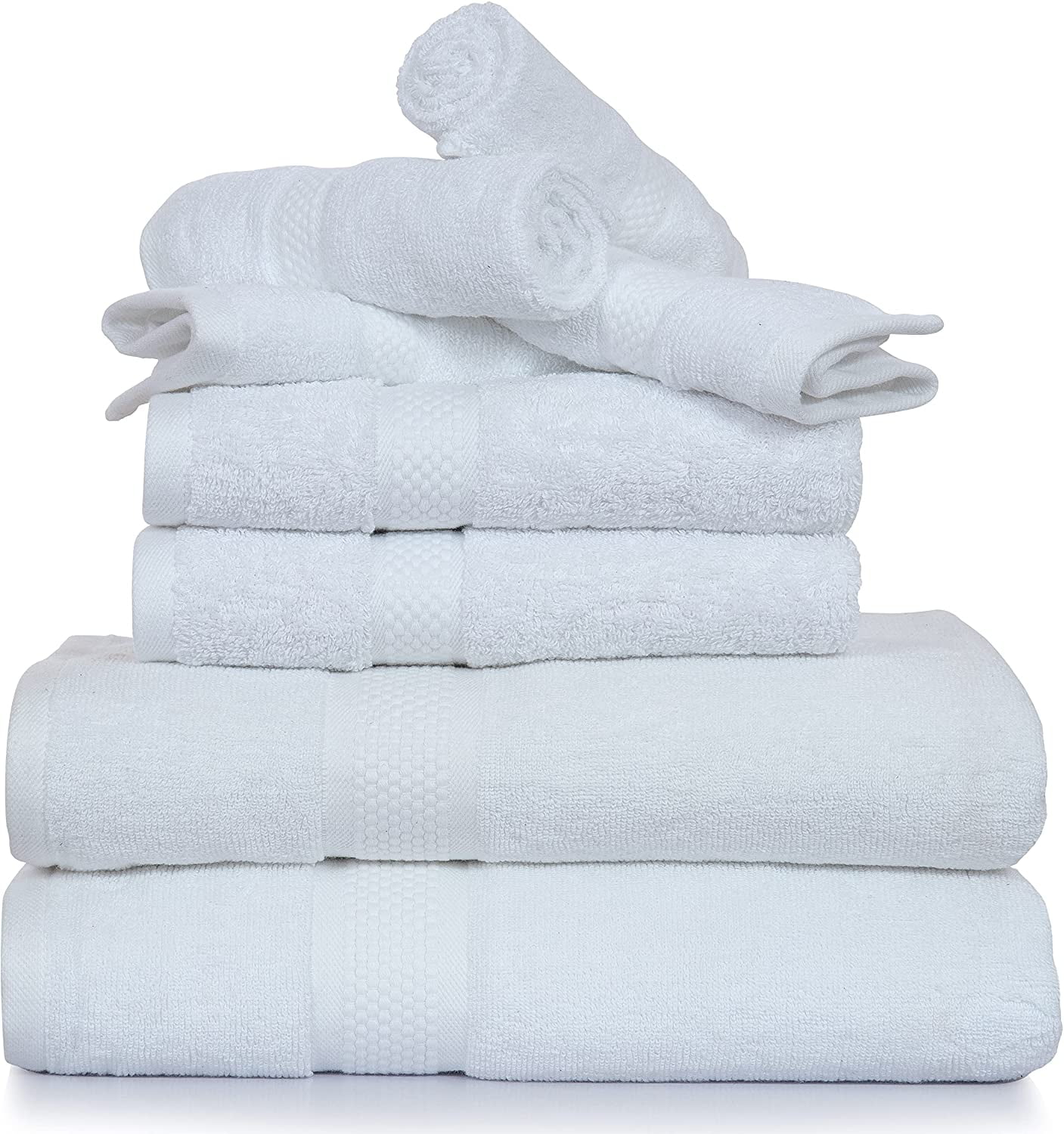 8 Pack Bathroom Towels Set, 2 Bath Sheets Towels Large/2 Hand Towels/4  Washclothes 600 GSM Quick Dry Towel Microfiber Bath Towel Super Soft Absorbent  Towels for Spa Hotel Lake Blue