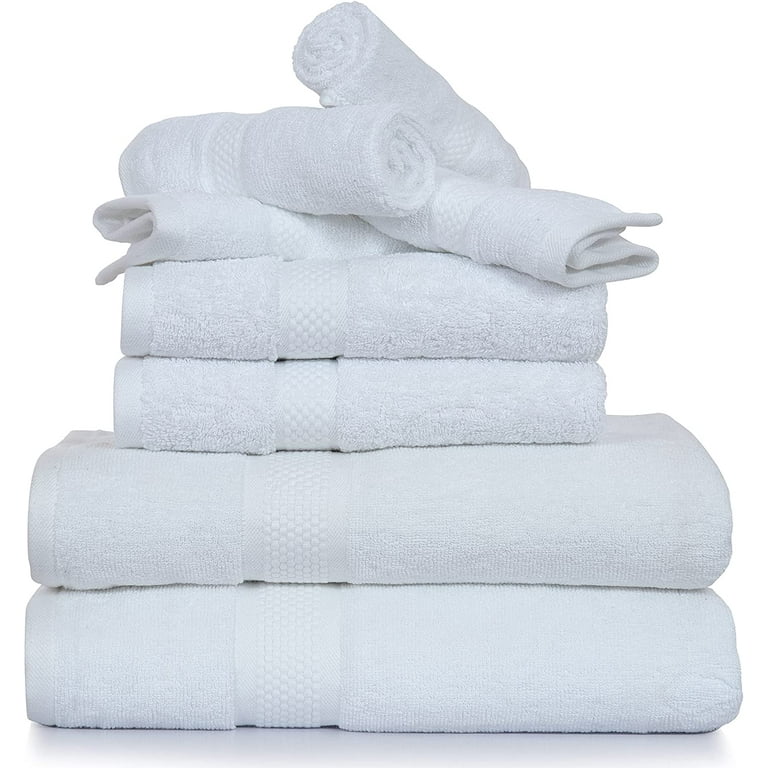 8 Pcs Bath Towels Set, Quick Dry Bathroom Towels Set, 2 XL Bath Sheets/2  Hand Towels/4 Washcloths, 600 GSM Microfiber Shower Towels Large Ultra Soft