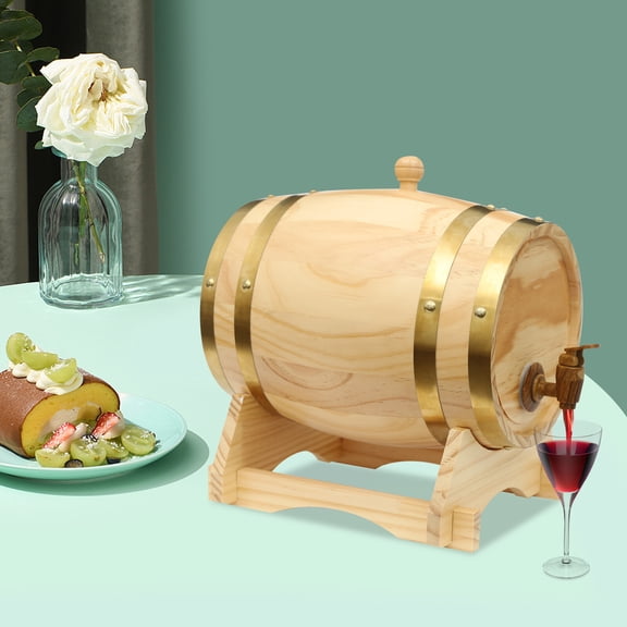 Wood Whiskey Barrel 5L/1.32gal Wine Oak Barrels with Stand & Faucet Vintage Whiskey Barrel Mini Wine Barrel Dispenser for Whiskey, Bourbon, Cocktails, Rum, Tequila, Mead Wine