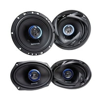 Autotek Street Machine 3-Way Car Audio Universal Coaxial Speakers, 2 Pairs, 6.5" & 6x9"