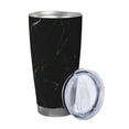 thumbnail image 2 of Fotbe Black Marble Pattern 20 oz Tumbler Stainless Steel Vacuum Insulated Coffee Ice Cup Double Wall Travel Flask Leak-proof Coffee Cup-Straw Three-piece Set, 2 of 8