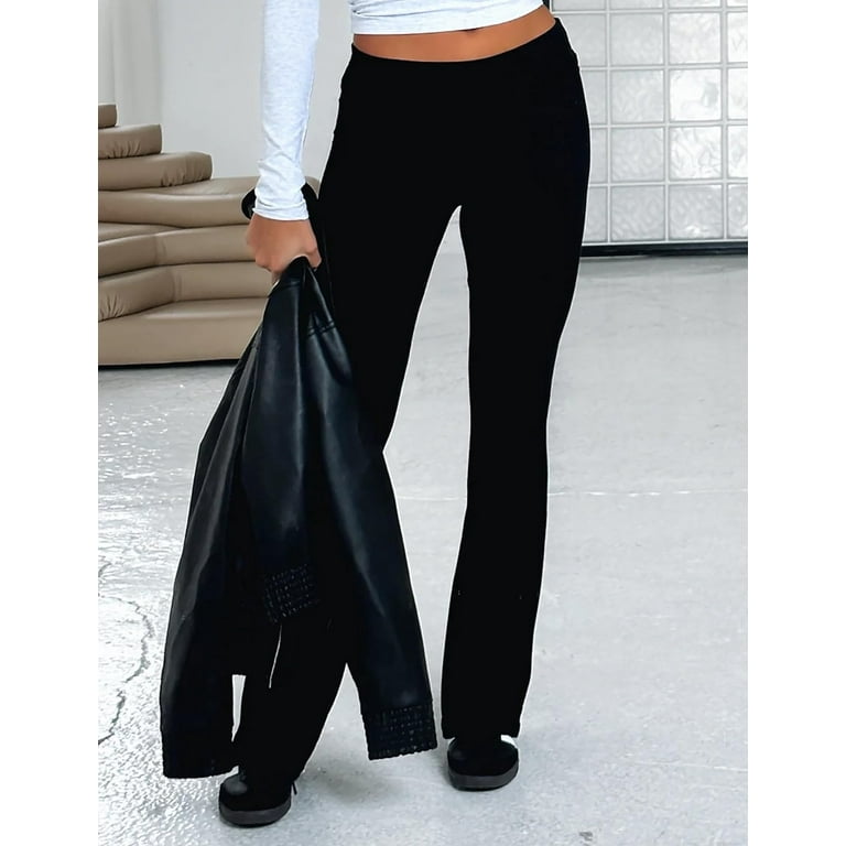 Women Skinny Pants Low Rise Bootcut Stretchy Yoga Flare Pants Long Y2k  Joggers Sweatpants Lounge Streetwear 