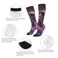 thumbnail image 3 of KLL Astronaut Dolphin Print Cool Socks Men's Women's Crew Socks Funny Crazy Novelty Stockings, 3 of 6