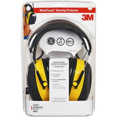 

Tekk Protection Protection Digital WorkTunes Earmuffs Stereo - Yellow Black - Wired - Over-the-head - Binaural - Circumaural