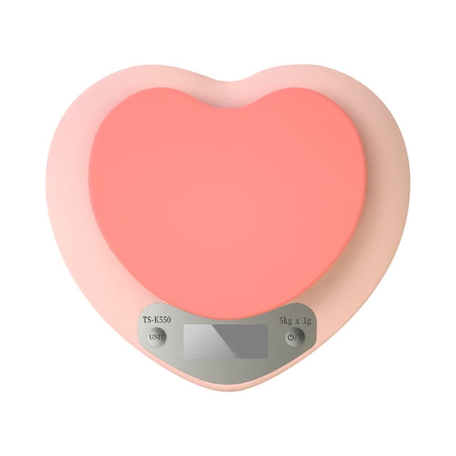 2 Pcs Heart-Shaped Digital Food Scale 1g/0.1oz Precision LCD Display Tare Function for Cooking Baking Measuring Ingredients Milk Cereals Kitchen Home