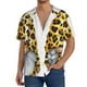 thumbnail image 1 of Fotbe Leopard Gnomes Camisa Estampada de Manga Corta para Hombre, Casual de Verano, Estilo Playero, Sin Arrugas-Small, 1 of 5