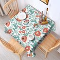 thumbnail image 2 of Pioneer Flower Floral Print Pattern Square Tablecloth,Waterproof Square Table Cover,Wipeable Spillproof Washable Table Cover for Home Kitchen Party Decor 60"x60"(152x152cm), 2 of 6