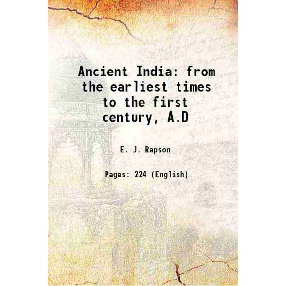 [Couverture Rigide] Inde Ancienne de la Période Précoce au Premier Siècle, A.D 1914