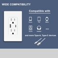 thumbnail image 4 of Enchufe de pared USB BRILLTECH 4,8 A/24 W 15 A con certificación UL, blanco, paquete de 1 paquete, 4 of 7