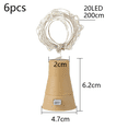thumbnail image 2 of 6 Pack Solar Wine Bottle Lights, 20 LED Solar Lights for Wedding Christmas, Holiday, Garden Decor-Warm White, 2 of 5