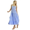thumbnail image 6 of Women's Retro Plaid Smocked Dress Spaghetti Strap Flounce Long Dress, 6 of 9