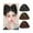 Brown Black, variant on 2PC Synthetic Cat Ear Hair Bun Braided Chignon Drawstring Ponytail Hairpieces for Women Girls