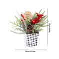 thumbnail image 3 of Christmas Tree Artificial Mini Tabletop Christmas Tree Decor for Desk Bedroom Office Home Small Christmas Decorations with Red Christmas Ball Santa Figure Pine Cones for Holiday, 3 of 6