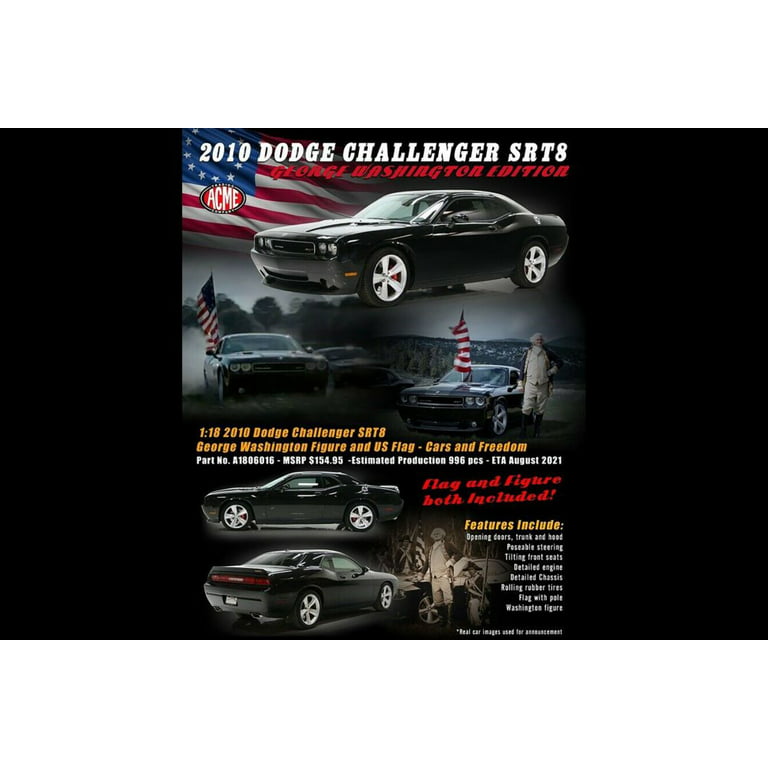 1:18-Scale 2010 Dodge Challenger Freedom SRT8 Diecast Car Featuring Rubber  Tires With A George