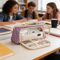 thumbnail image 4 of Estuche para lápices de gran capacidad para niñas y adolescentes | Estuche para lápices con múltiples compartimentos y cremallera | Bolsa para bolígrafos y artículos de oficina, 4 of 6