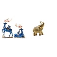 thumbnail image 1 of Figuras de renos, alces y ciervos, y estatua de , colección de esculturas de animales en resina para chimenea, mesa, estante, dormitorio, escr, 1 of 8