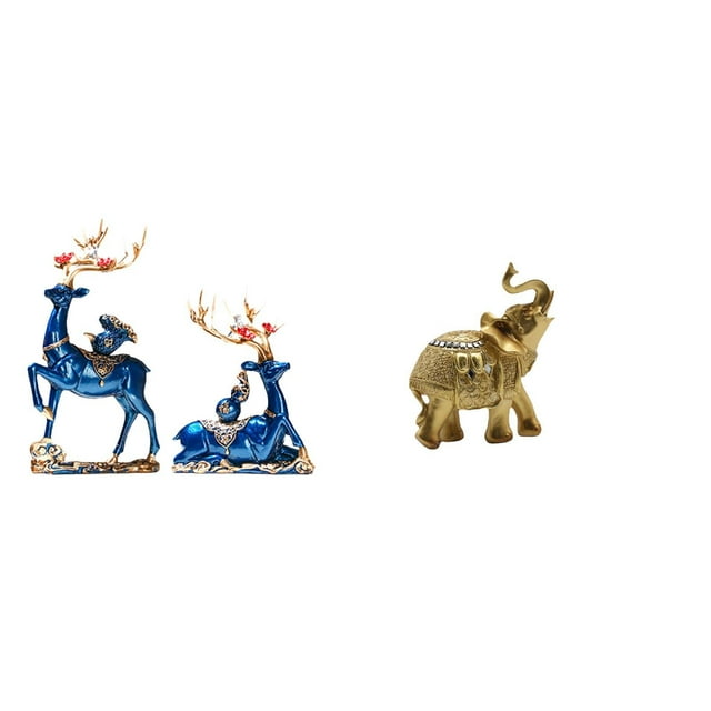 Figuras de renos, alces y ciervos, y estatua de , colección de esculturas de animales en resina para chimenea, mesa, estante, dormitorio, escr
