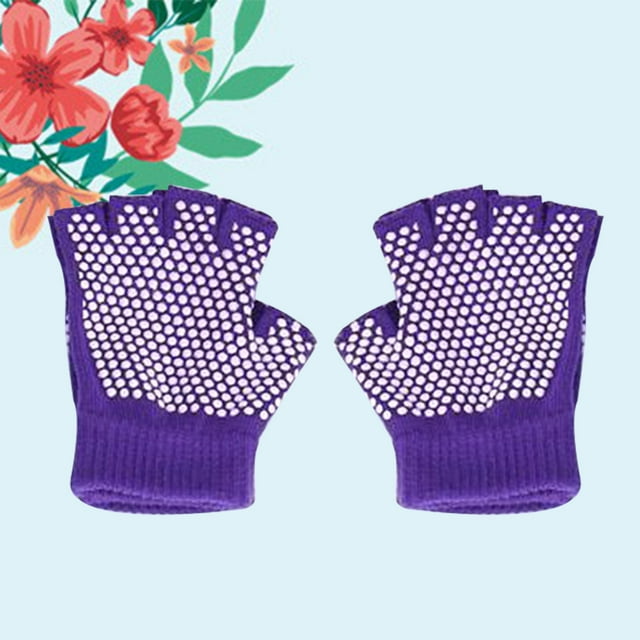 unbranded Guantes Antideslizantes Tejidos Para Deporte En Color Morado De Sin Dedos