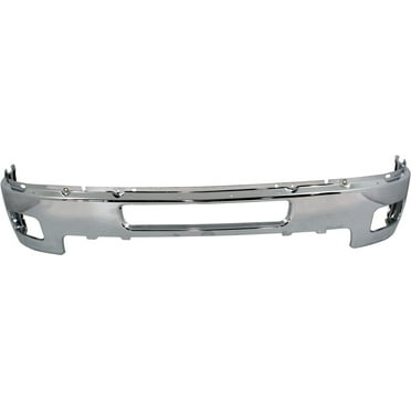 Bumper Compatible with Chevrolet Silverado 2500 HD/3500 HD 2011-2014 Chrome Impact Bar with Fog Light Holes