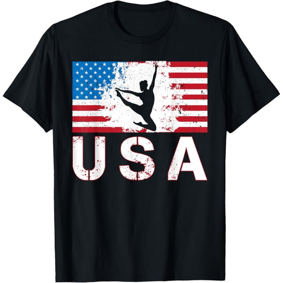 Gymnastics USA team American flag heart US gymnast men women T-Shirt mens t shirt，black，women，funny，misfits，men，journey