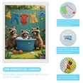 thumbnail image 3 of Diamond Art Kit for Adults, Playful Raccoons Laundry Day Garden Diamond Painting for Adults Beginners, 5D DIY Diamond Art Painting Kits, Colorful Diamond Painting Craft for Home Decor 12x16, 3 of 7