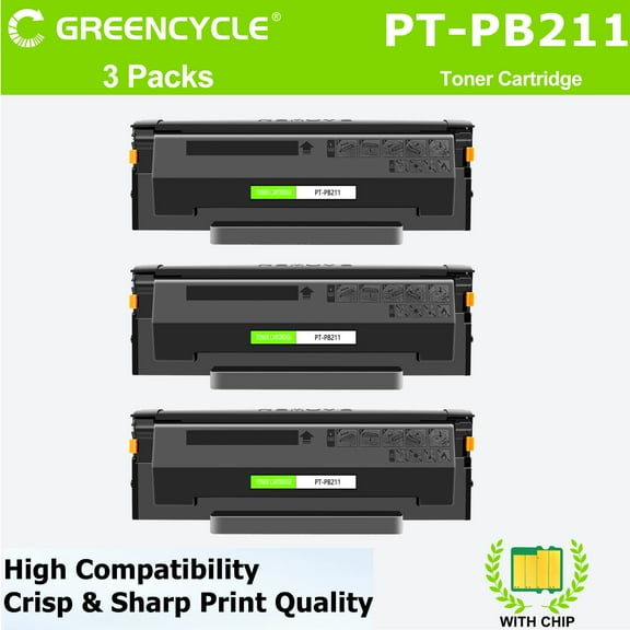 greencycle PB-211 Black Toner Cartridge Replacement Compatible for Pantum PB-211 PB-211E PB211EV Work with P2502w M6552NW P2500 P2500W P2500NW M6550 M6550N M6550W M6600N M6600W,1600 Pages,3pcs