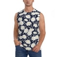 thumbnail image 3 of Uemuo Daisies Flowers Pattern Men's Sleeveless T-Shirt,Muscle Athletic Tank Top, Moisture-wicking Quick-dry Breathable Classic Tee Top for Gym Run Outdoor Sports-Small, 3 of 8