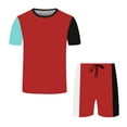 thumbnail image 4 of Cathalem Big and Tall Summer Outfits for Men Men's Short Sleeve Polo Shirt & Shorts set Summer Two Piece Outfits Tracksuit Casual Athletic Sports(Red,XXXXXL), 4 of 4