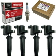 AD Auto Parts Set of 4 Ignition Coils + 4 OEM SP541A Double Platinum Spark Plugs For Ford Escape, Focus, Transit Connect, Mazda Tribute, Mercury Mariner