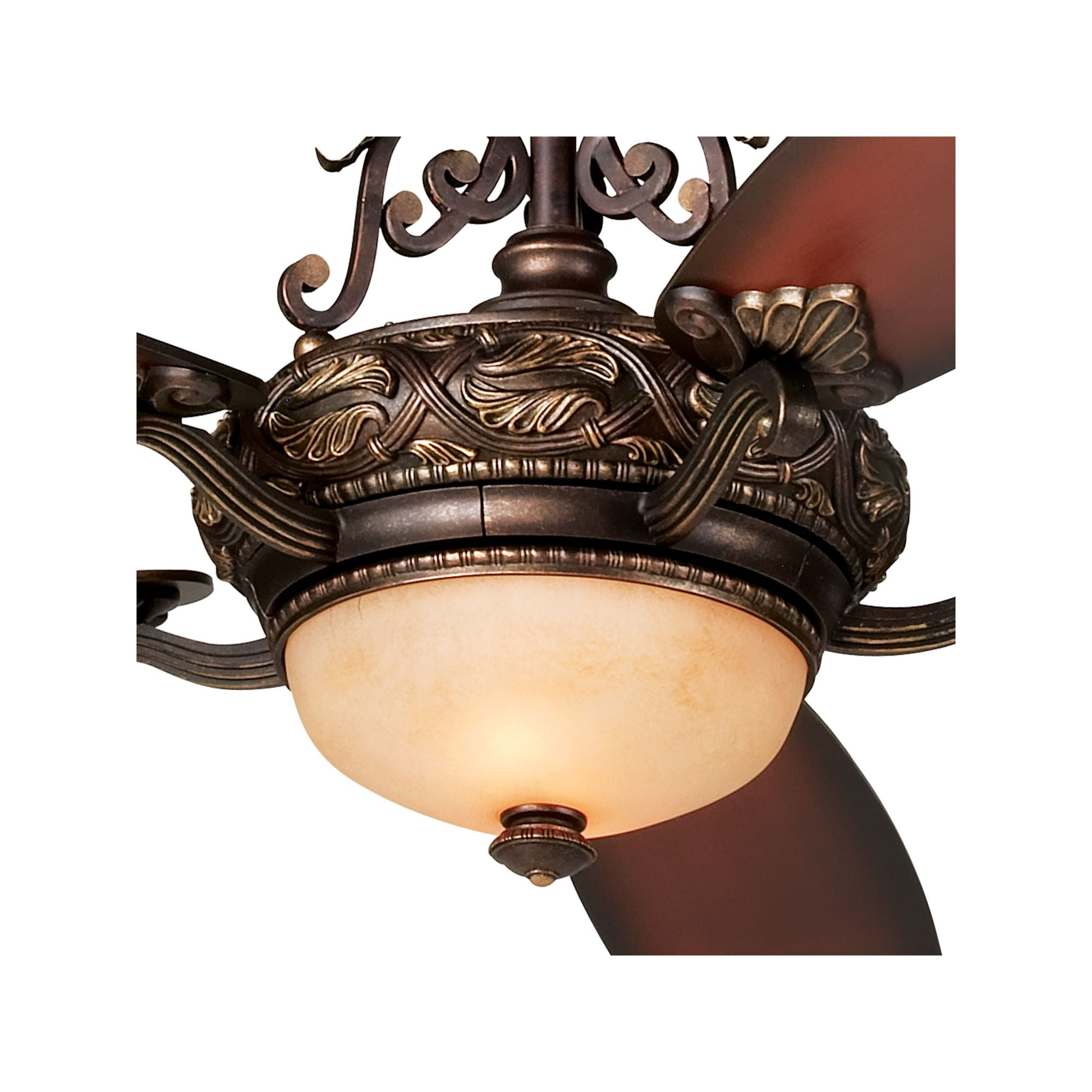 Casa Vieja 56" Casa Esperanza Indoor Ceiling Fan 5 Blade LED Light Remote Control Bronze Gold Motor Teak Finish Blades Bedroom