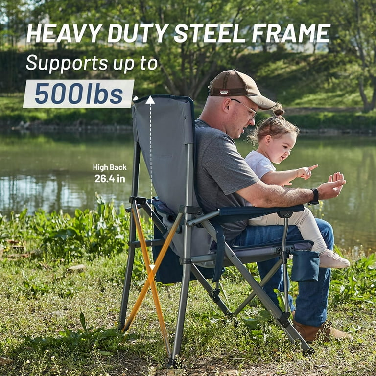 TIMBER RIDGE Oversized Folding Camping Chair with Lumbar Support