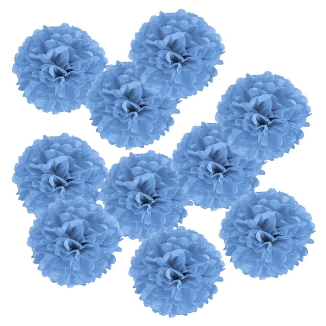 Unique Bargains 6' Tissue Pom Poms Paper Flowers Ball Wedding Party Decoration, Lake Blue 10 Pack