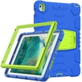 thumbnail image 4 of XYX Case for iPad 9.7 inch/iPad 6th/5th Gen/Air 2, Dual Layer Slim Heavy Shockproof Rugged Protective Cover Case with Kickstand (Blue Lime), 4 of 7
